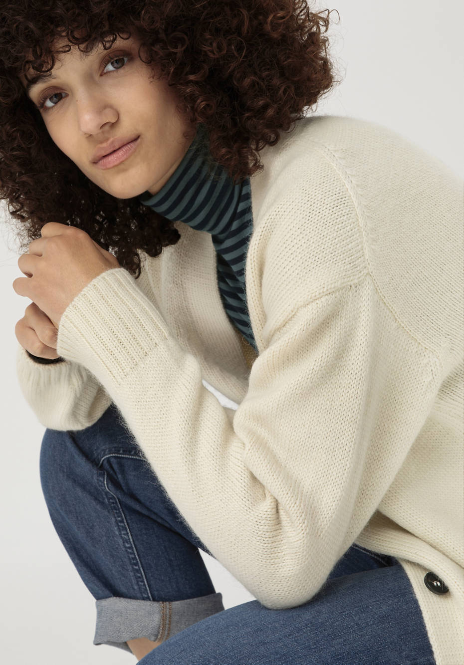 Strickjacke aus Alpaka und Schurwolle