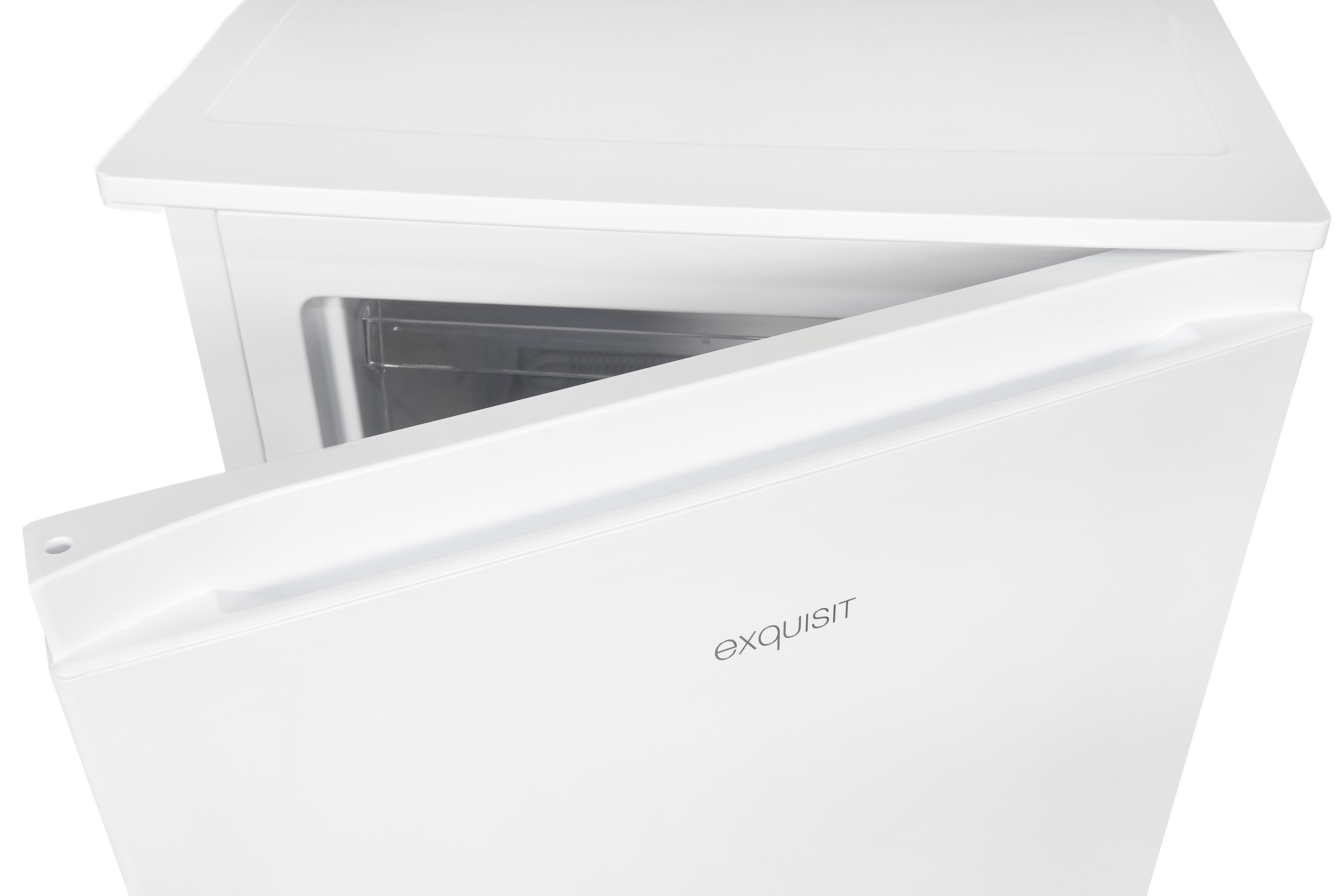 exquisit Gefrierschrank GS111-010F, 85 cm hoch, 48 cm breit, kompakt mit praktischer Gefrierklappe