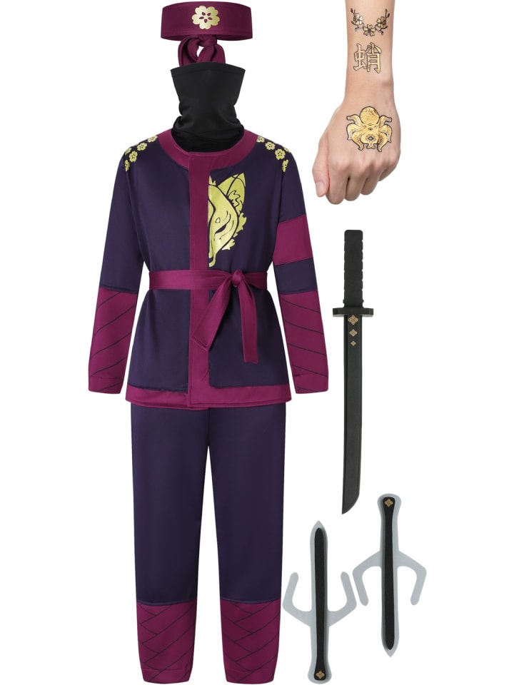 Corimori Ninja Kostüm für Kinder mit Schwert in Lila günstig kaufen