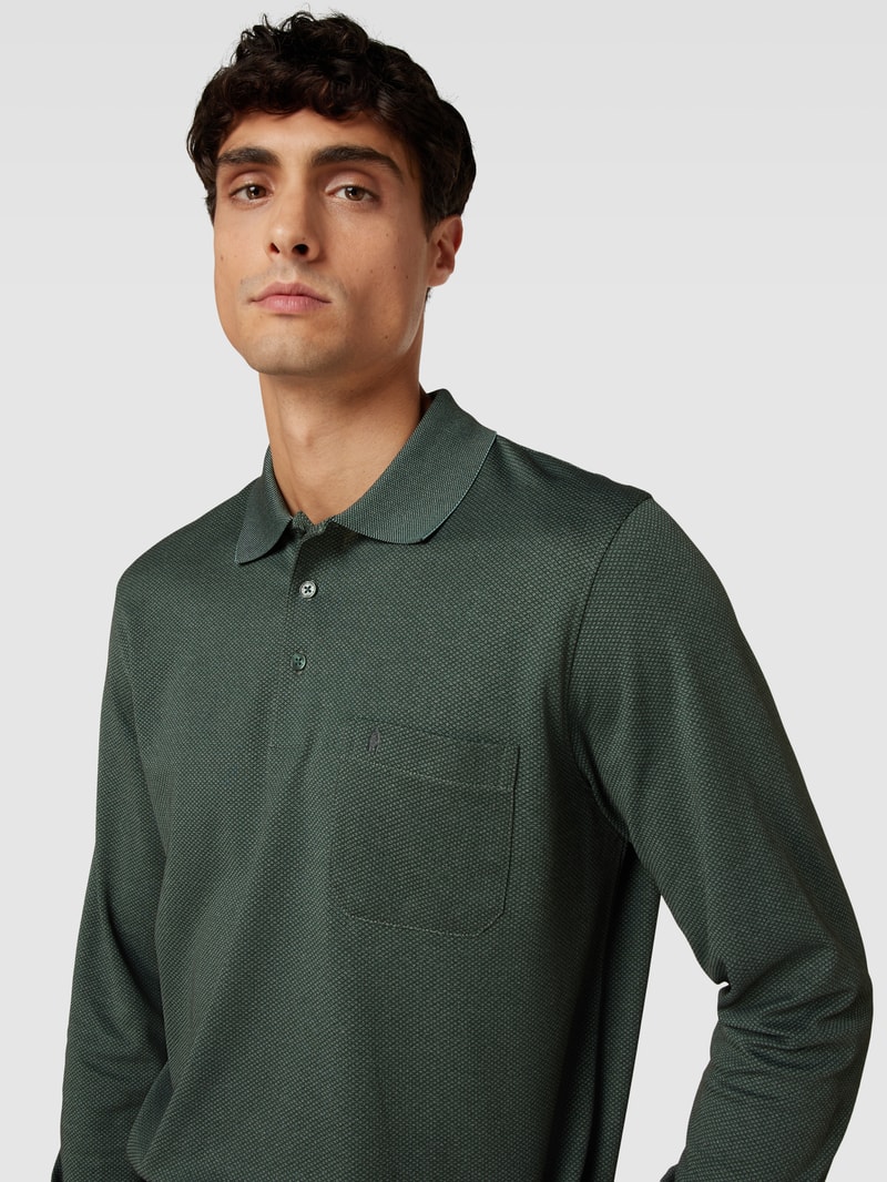 Poloshirt im langärmeligen Design Modell 'CARBON' in grün