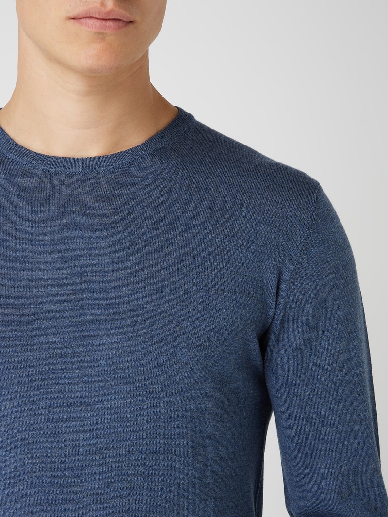 Pullover aus Merinowolle Modell 'Margrate' in hellblau