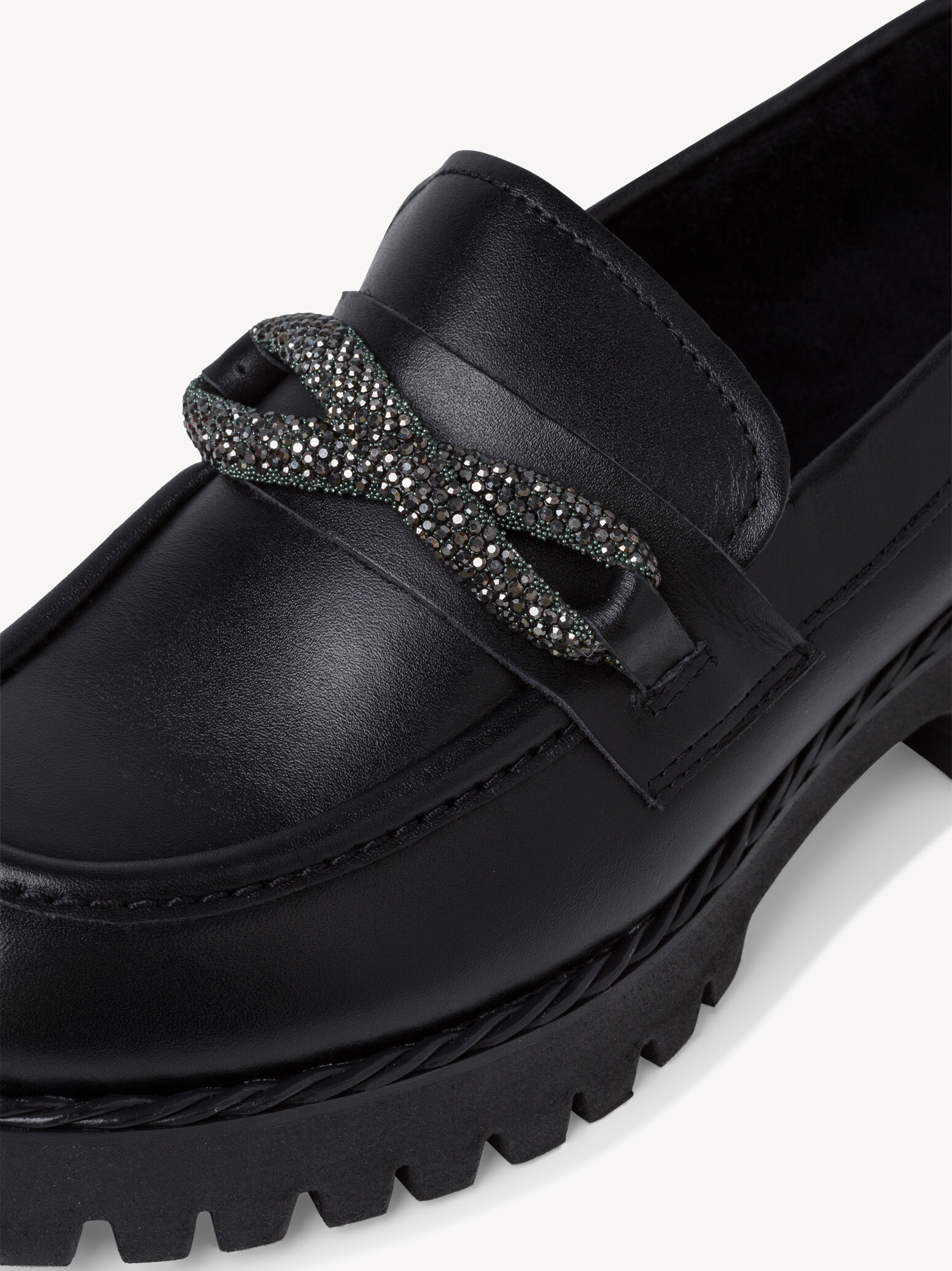 Slipper en cuir - noir