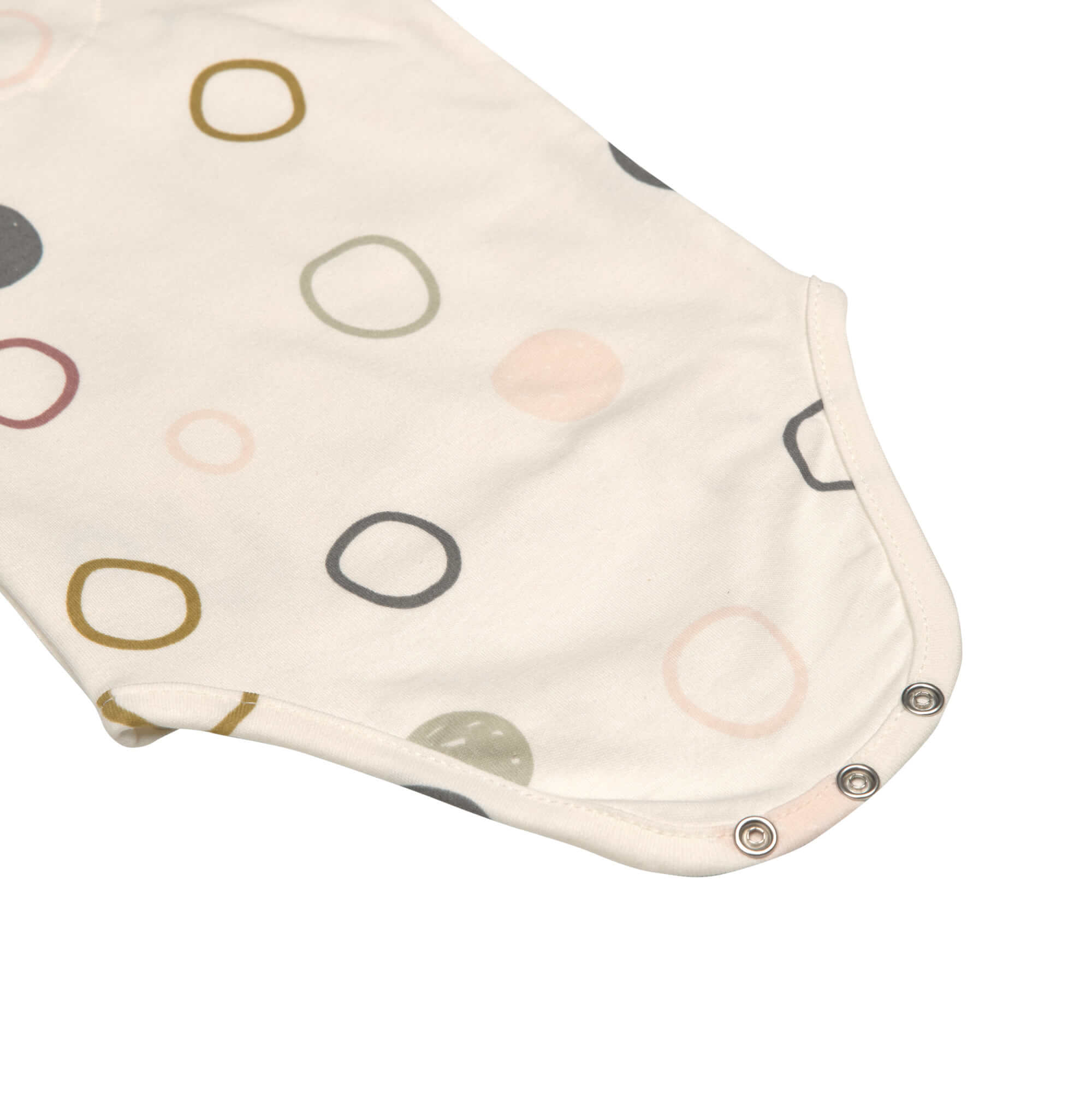 Baby Wickelbody langarm - Bio Baumwolle, Kreise, Beige