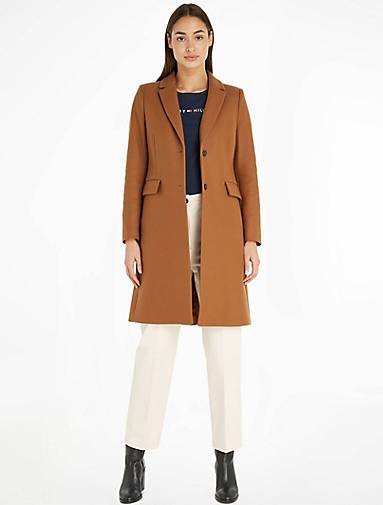 TOMMY HILFIGER Damen Mantel mit Wolle und Kaschmir WOOL BLEND CLASSIC COAT