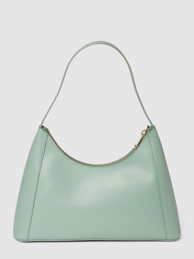 Handtasche mit Label-Detail Modell 'DIAMANTE' in lagune
