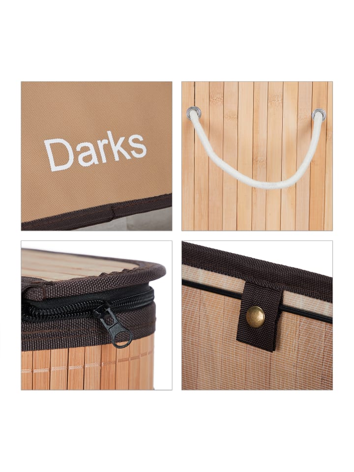 relaxdays Wäschesortierer in Natur - (B)55 x (H)63 x (T)35 cm günstig kaufen onesize