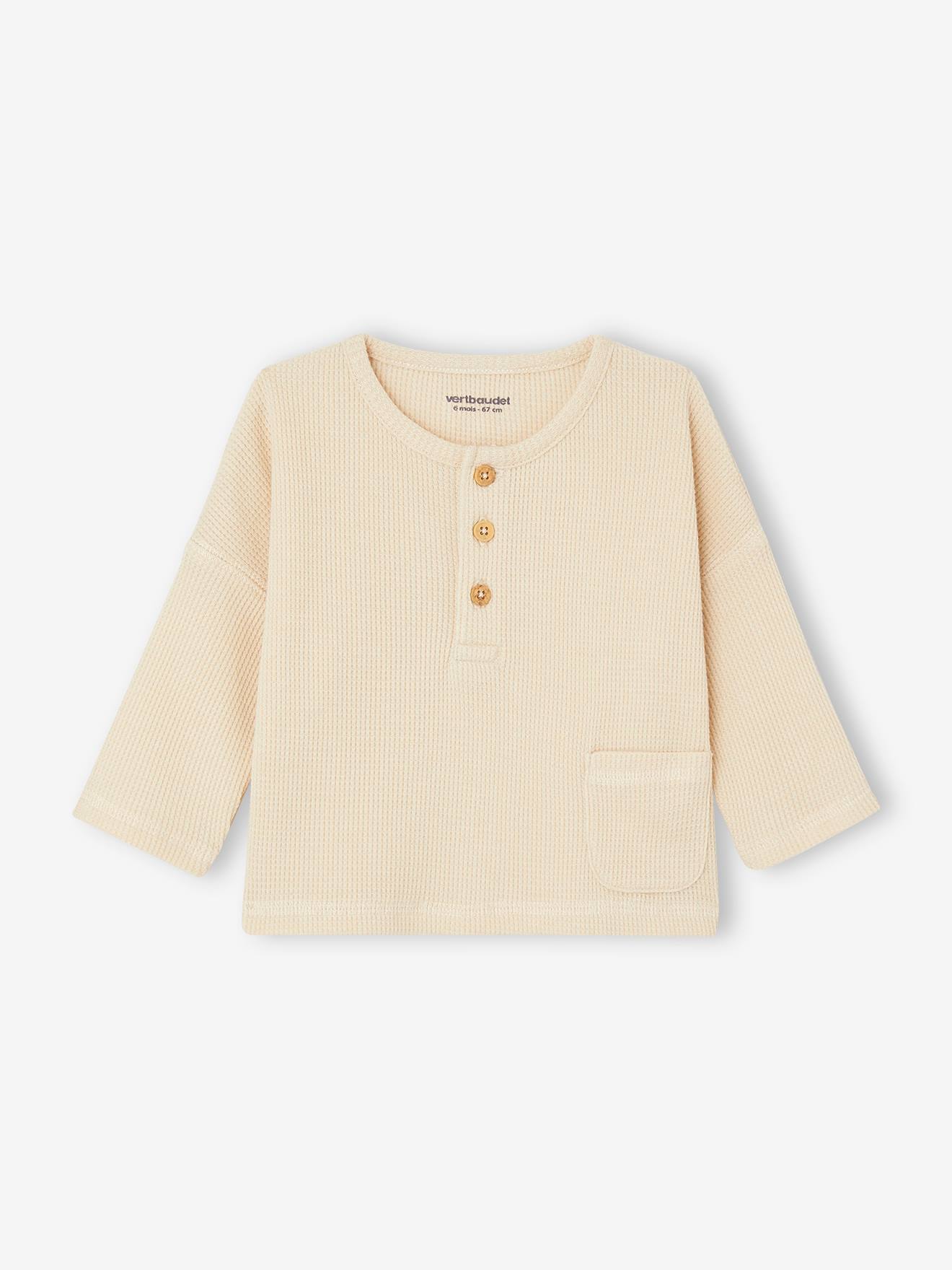 Vertbaudet Baby-Set: Shirt & Sweathose Oeko-Tex - khaki