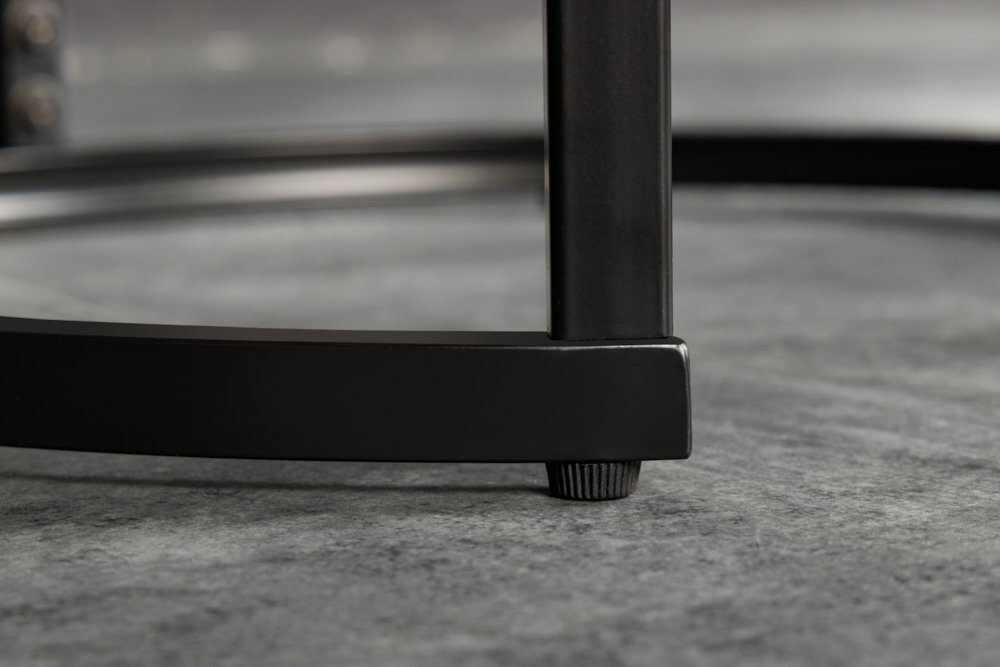 riess-ambiente Beistelltisch ELEGANCE 50cm weiß / schwarz (Set, 2-St), Wohnzimmer · Kristallglas · Metall · rund · Marmor-Dekor · Barock