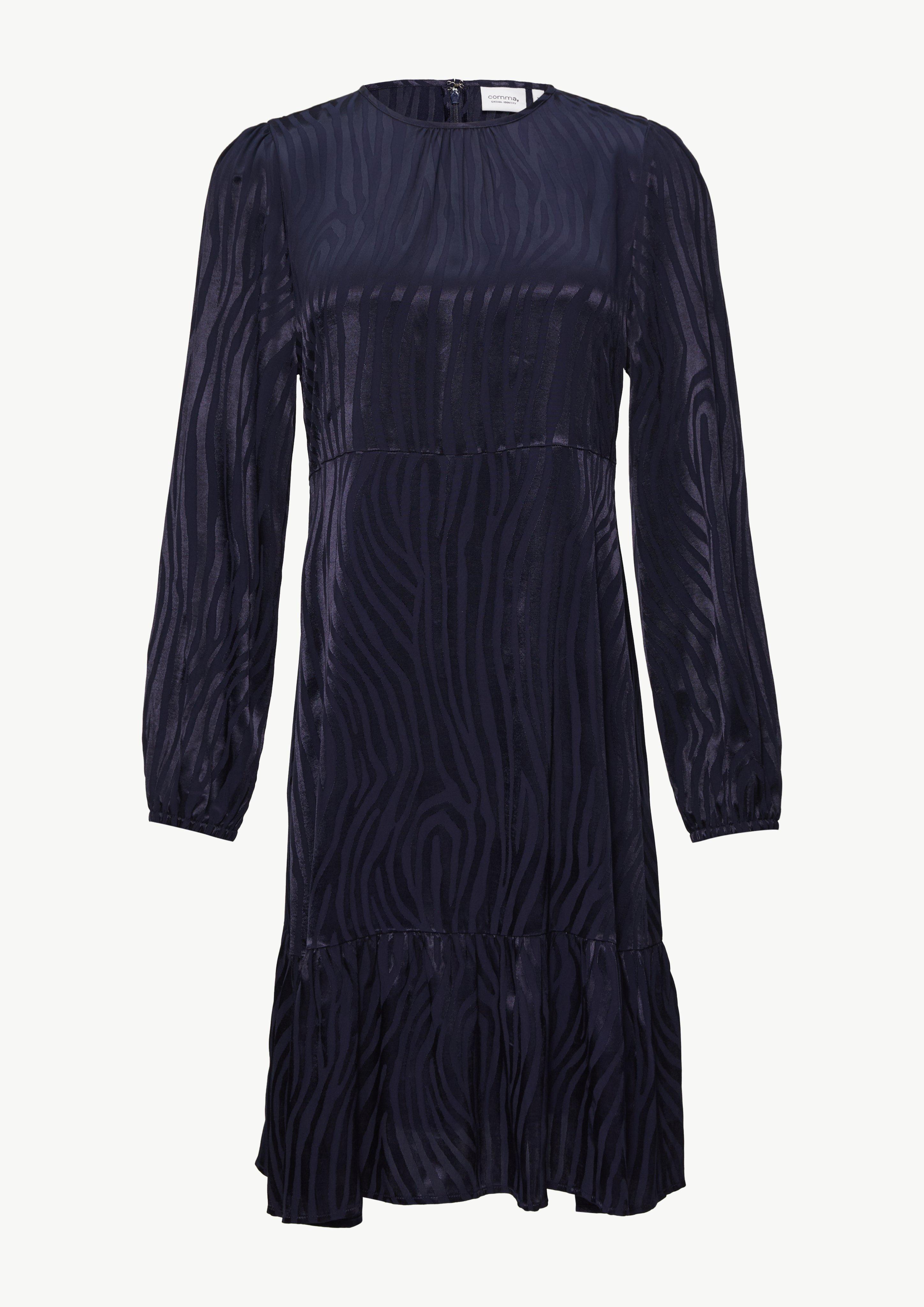 Mittellanges Kleid mit leicht ausgestelltem Saum - tiefblau
