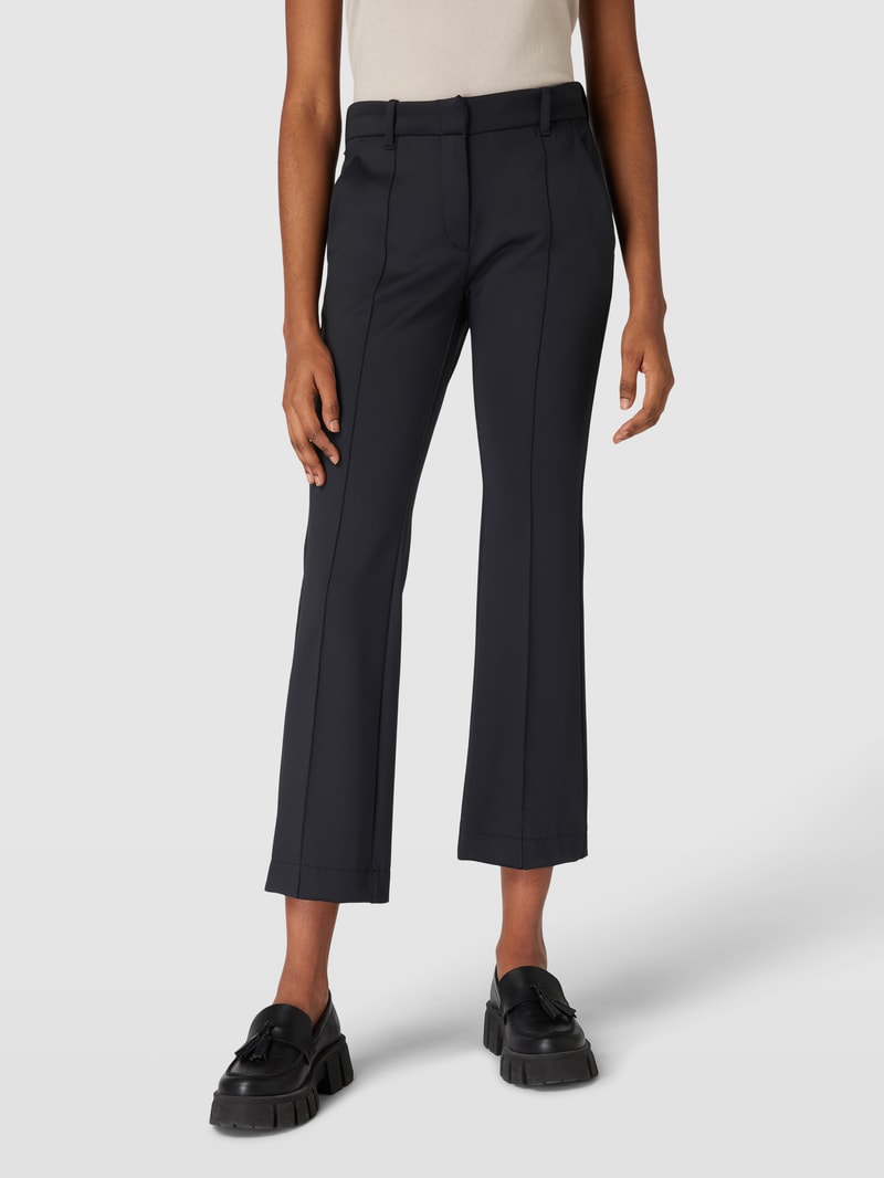 Stoffhose mit Ziernähten Modell 'TWIGGY' in schwarz