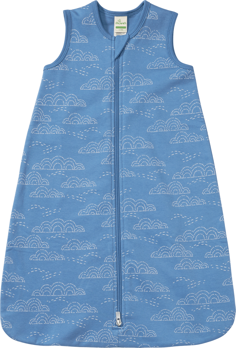 Schlafsack 1 TOG mit Regenbogen-Muster, blau, 70 cm, 1 St
