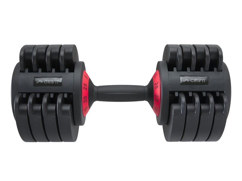 CRIVIT Kurzhantel, verstellbar, ca. 25 kg, 5 Gewichtsstufen
