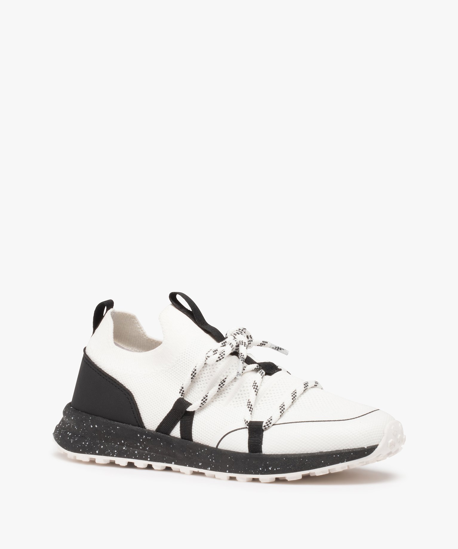 Baskets Garçon bicolores en maille chaussette noir | GEMO