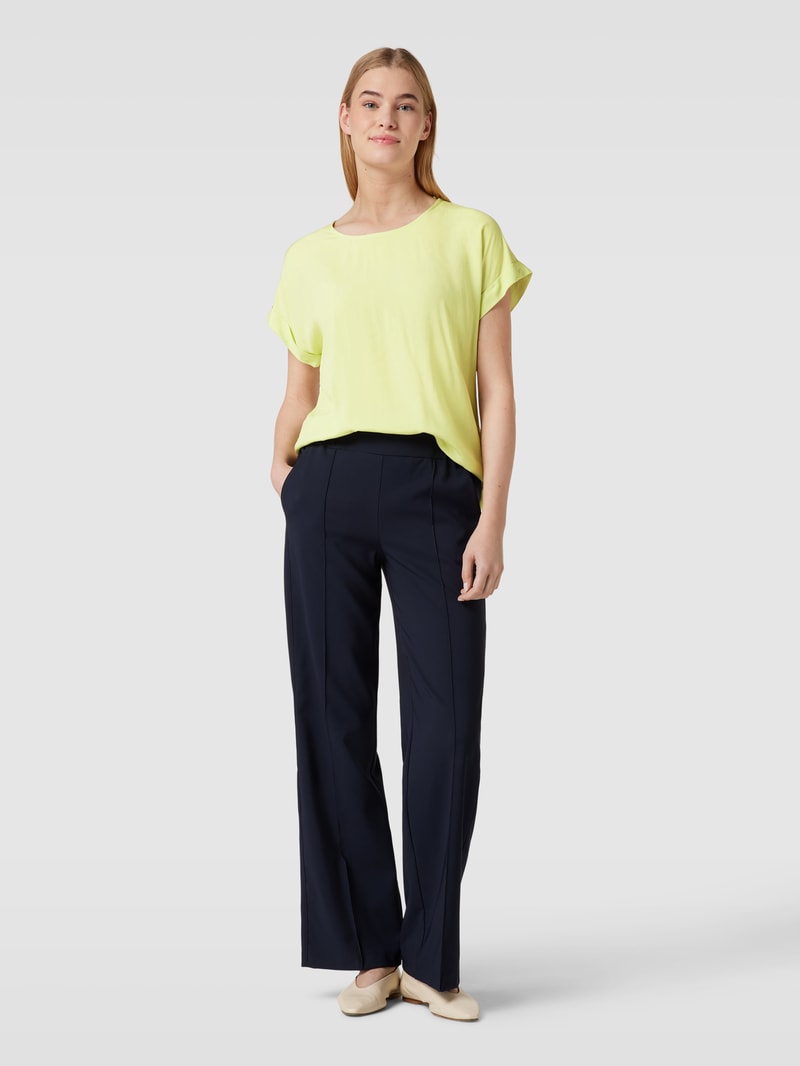 Blusenshirt aus reiner Viskose mit Kellerfalte in neon grün