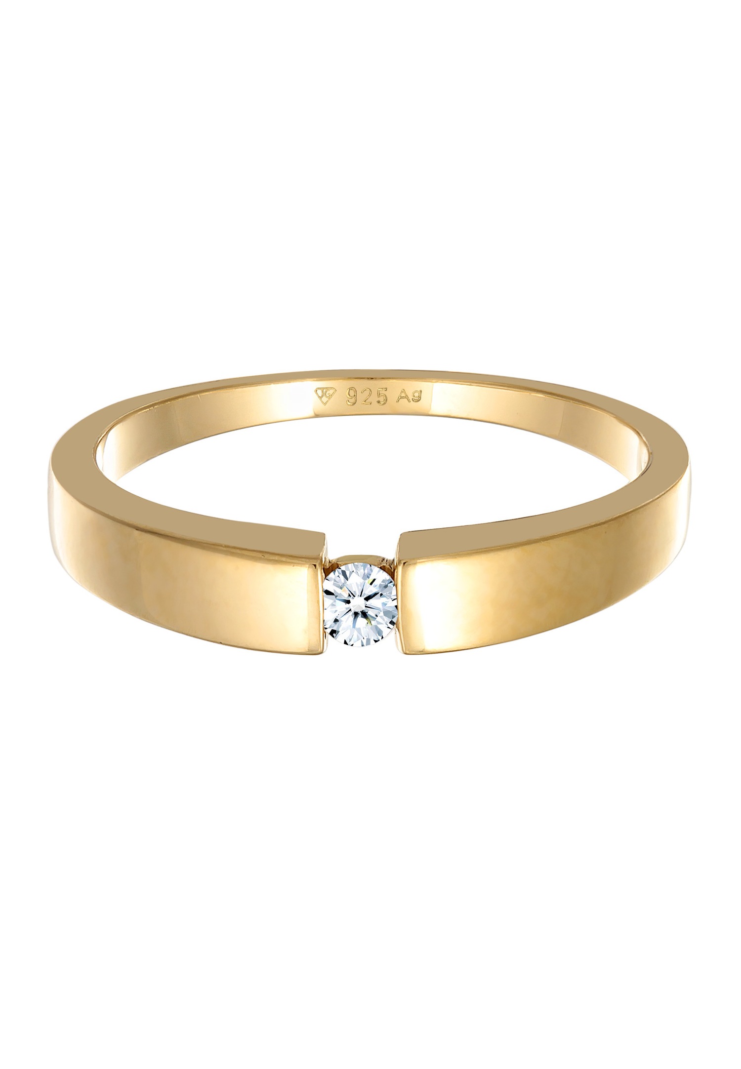 Dámsky klasický prsteň Elli DIAMONDS s diamantom (0,06 ct) zo striebra 925