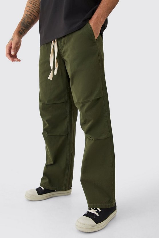 Lockere Hose mit elastischem Bund und Kontrast-Kordelzug