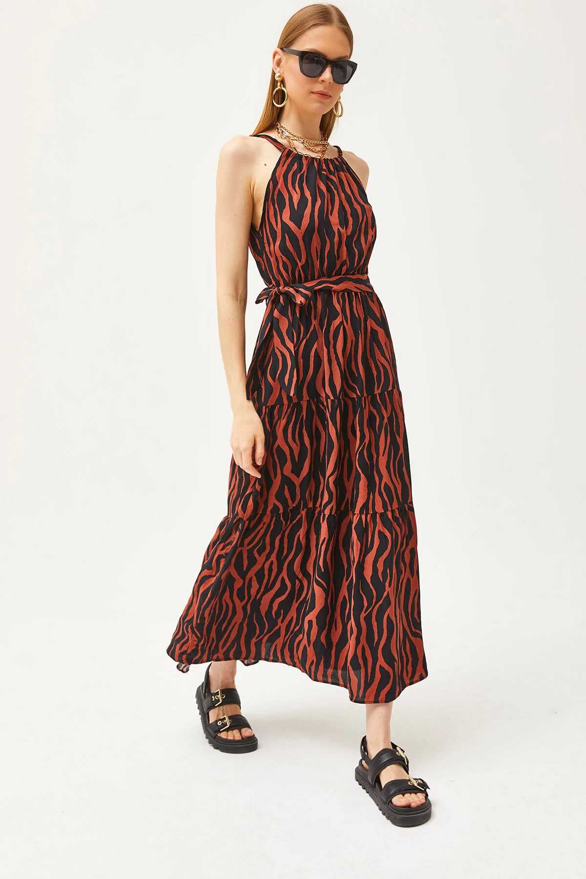 Olalook  Kleid - Orange - A-Linie