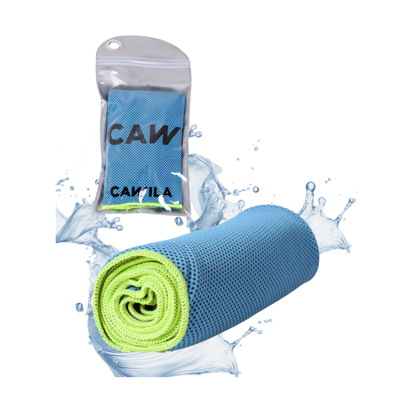 Cawila Academy Ice kühlendes Handtuch Blau Gelb