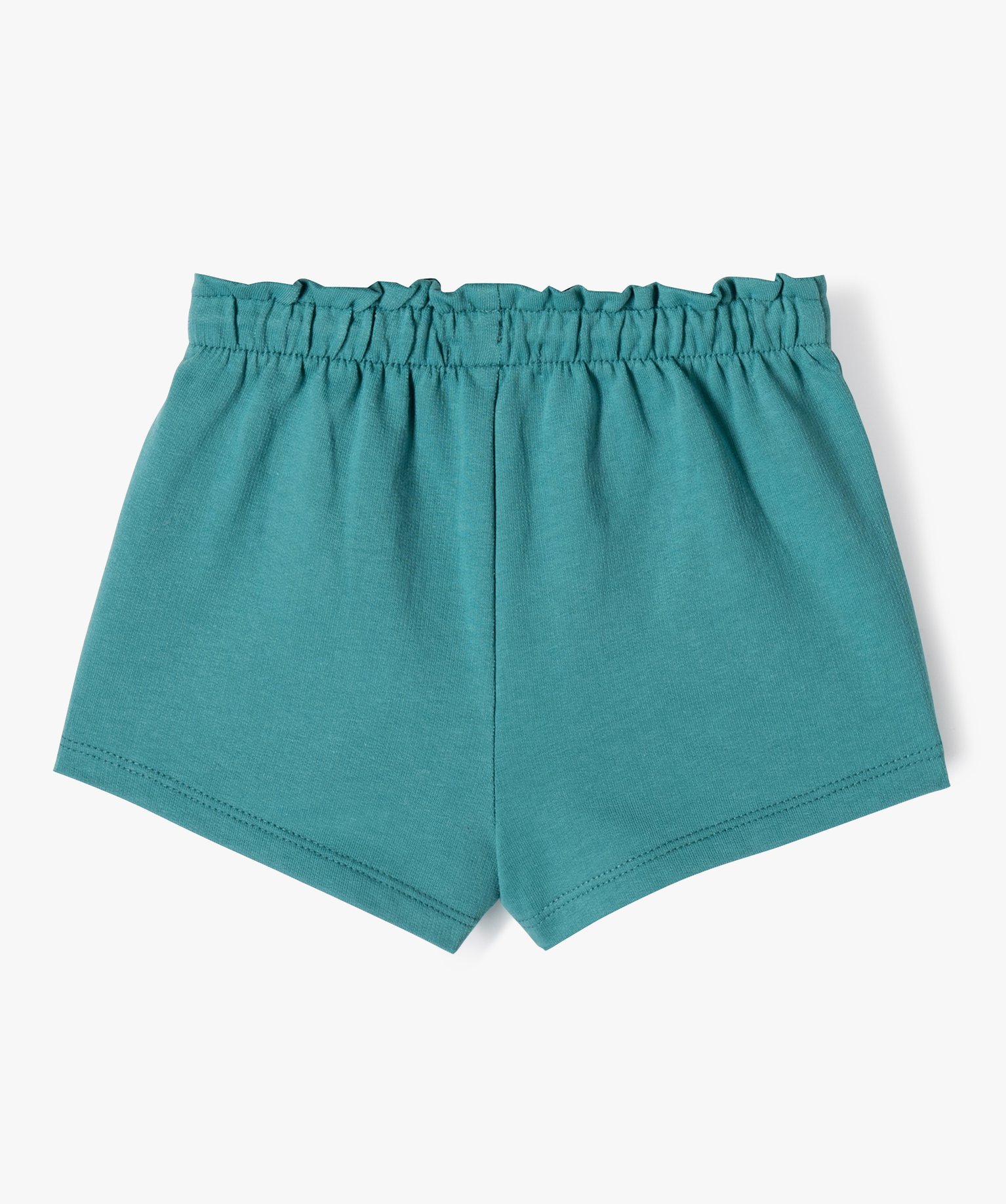 Short bébé fille avec taille élastique froncée vert | GEMO