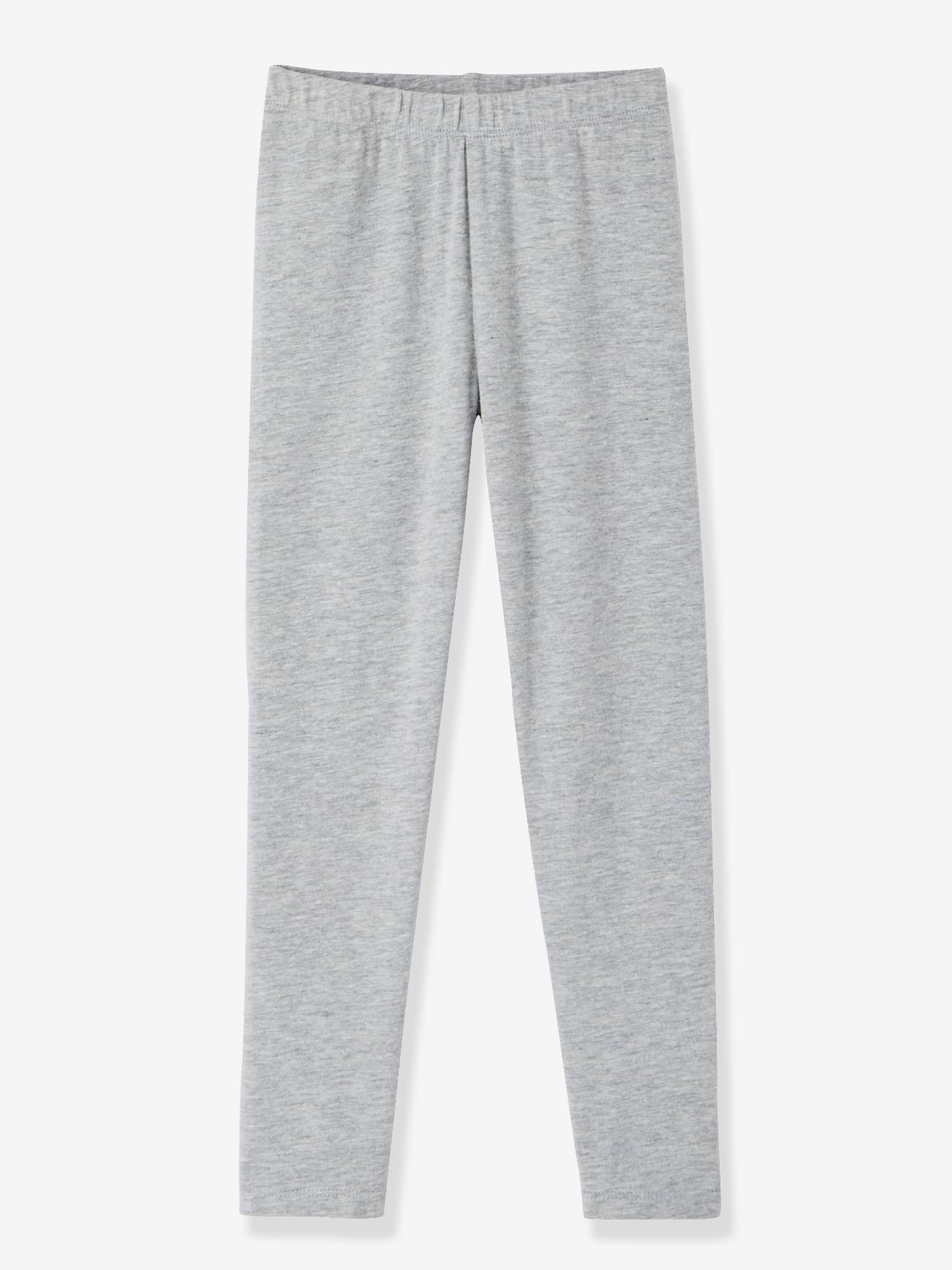 Vertbaudet 2er-Pack Leggings für Mädchen BASIC Oeko-Tex - schwarz+grau meliert