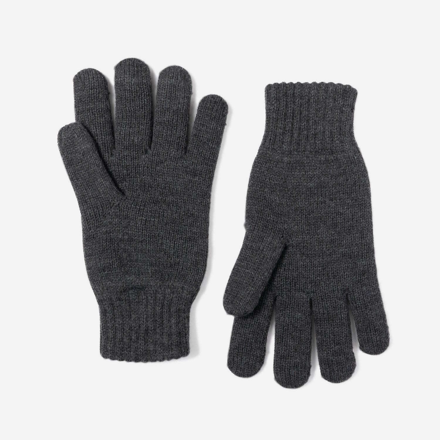 Gants gris en tricot doublé