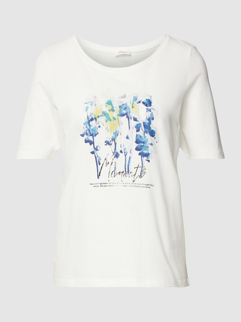 T-Shirt mit Motiv-Print in offwhite