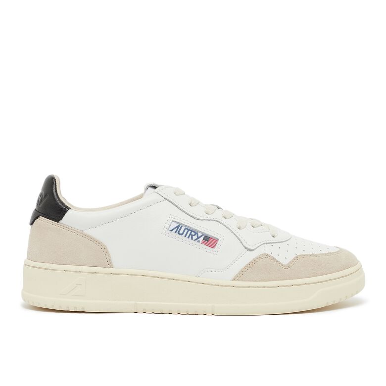 Autry Medalist Low leat/suede wht/blk