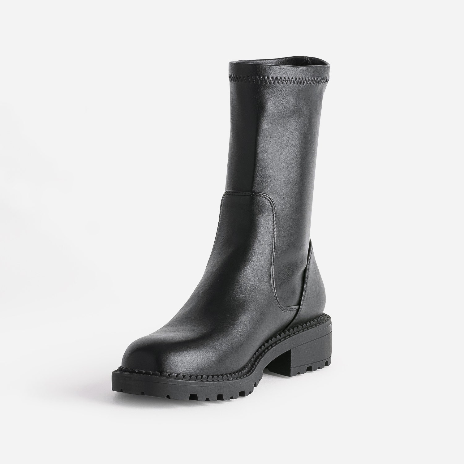 Boots TEXTO noir à semelle crantée