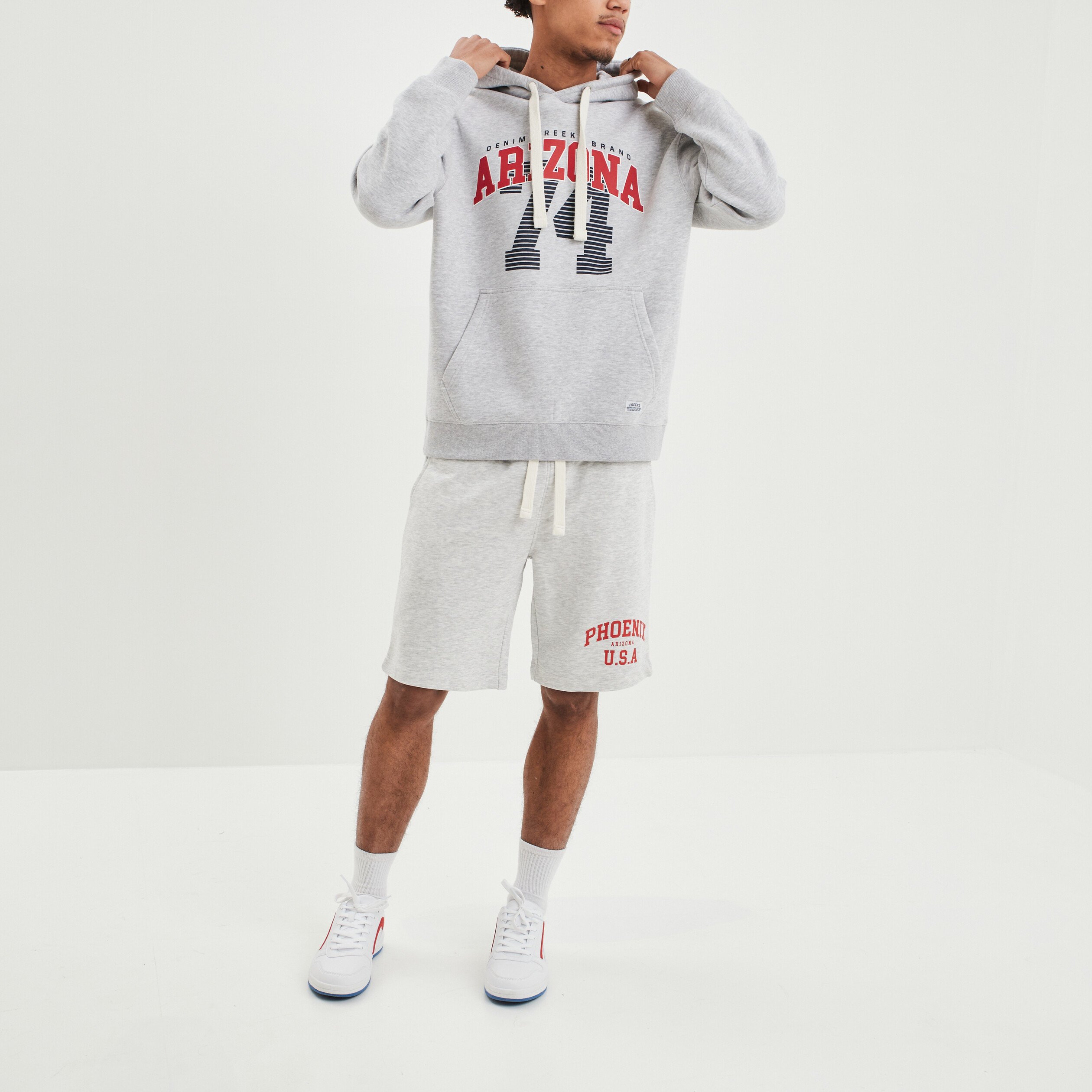 Sweat à capuche hoodie Creeks gris homme | La Halle