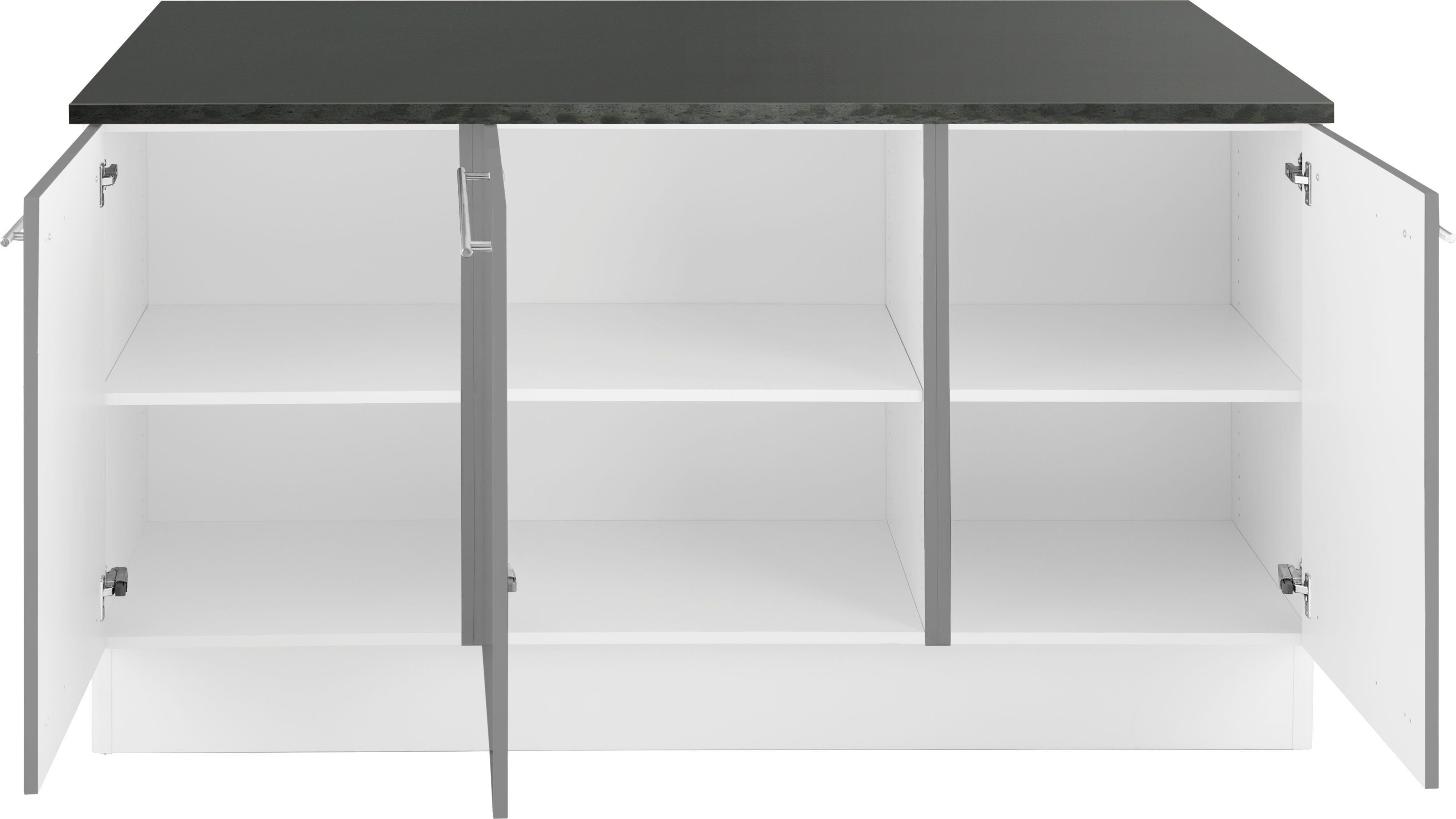 OPTIFIT Kücheninsel Bern, mit durchgehender Arbeitsplatte als Theke, Breite 160 cm