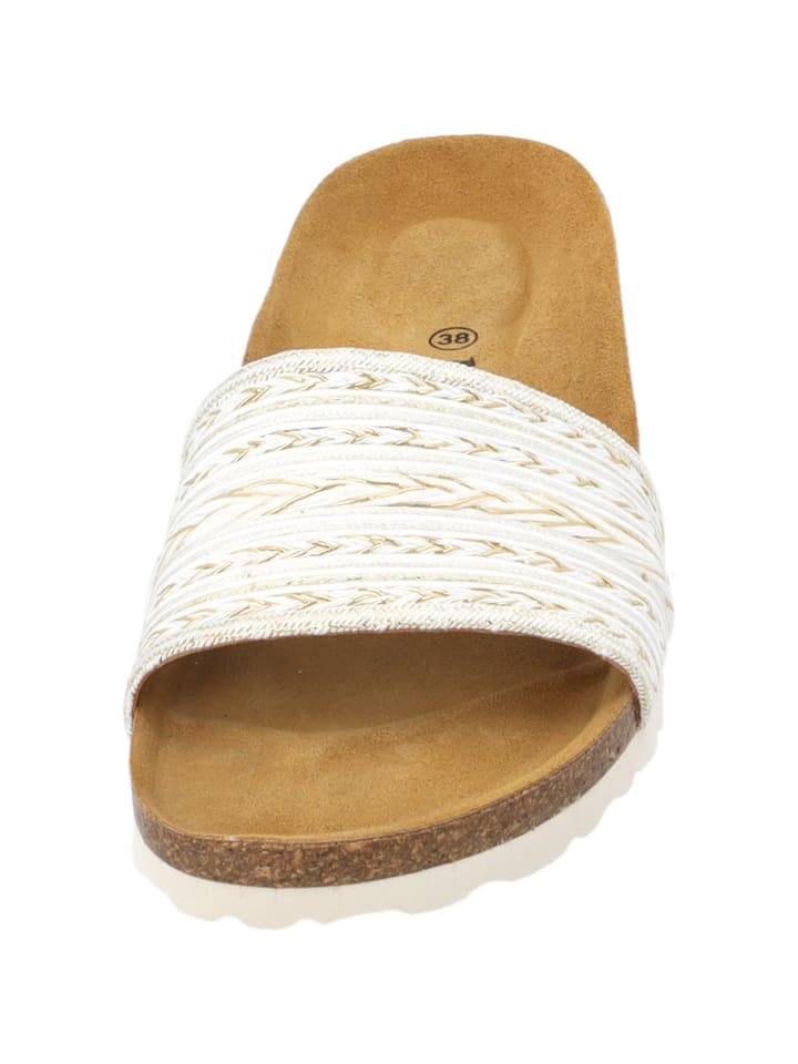 palado Pantoletten in bianco/oro (7cm) günstig kaufen