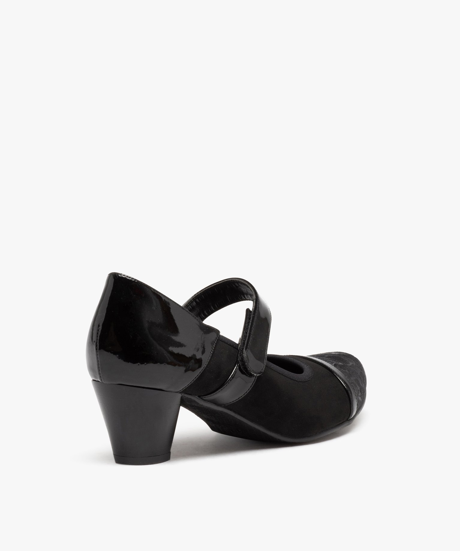 Escarpin confort avec brides vernies et petit talon femme noir | GEMO