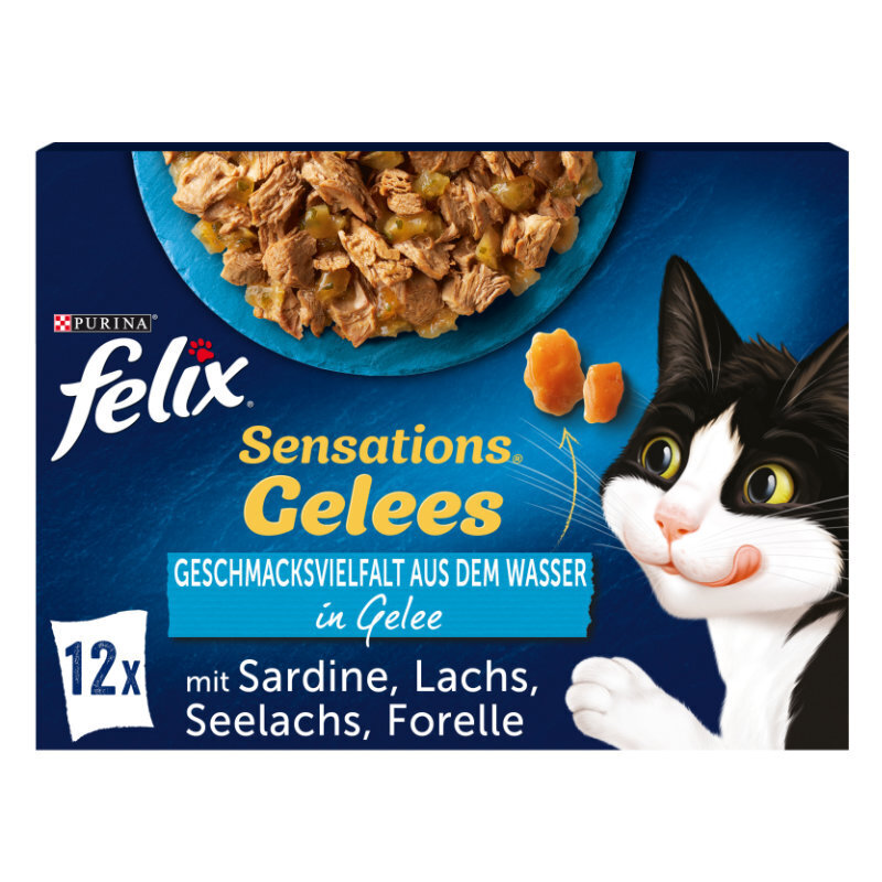 Felix Nassfutter Felix Sensations Gelees 12x85g Geschmacksvielfalt aus dem Wasser
