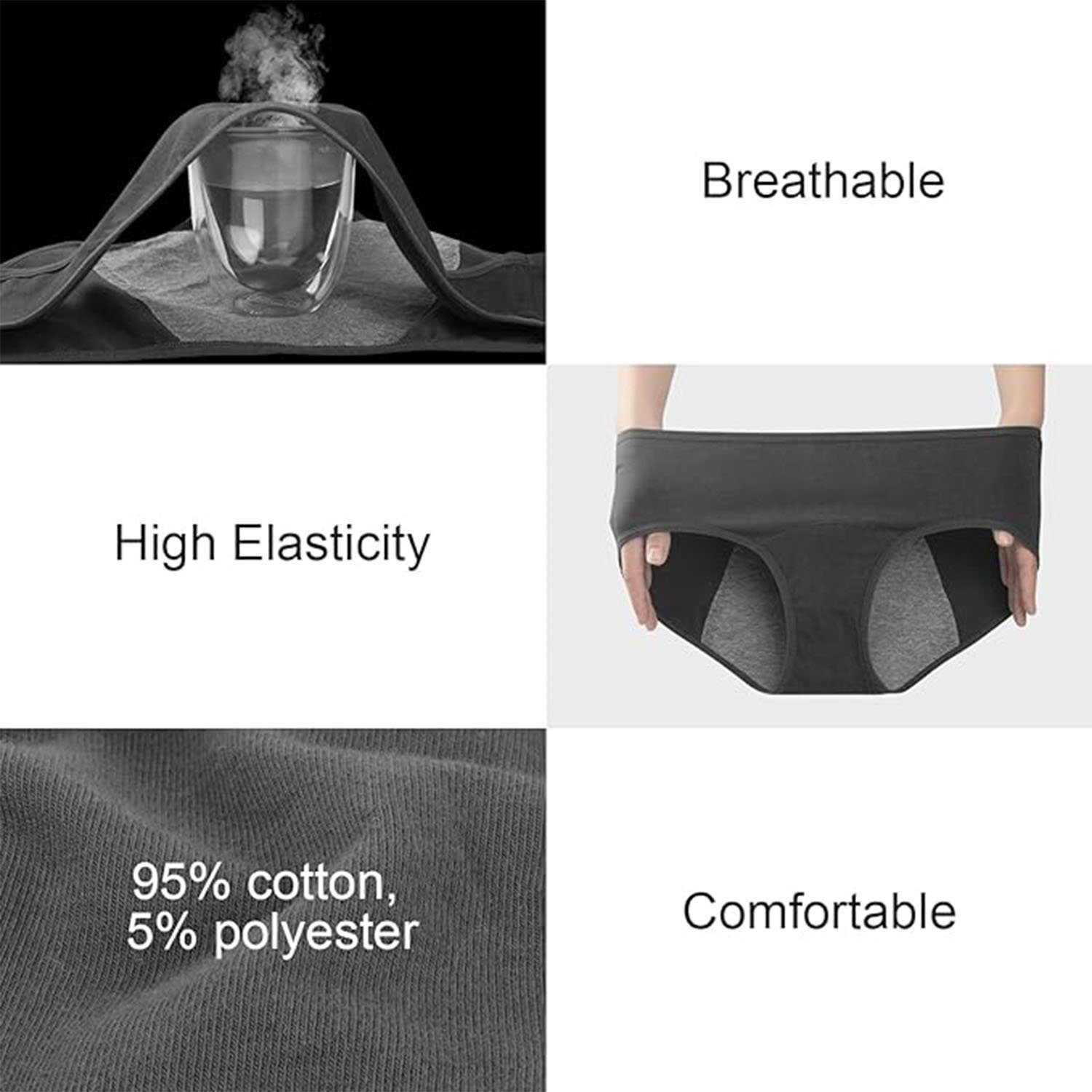 Anqier Slip Klassische Slips, Slip Unterhosen (Set, 3-St) Damen Baumwolle Slips (3er-Pack, Baumwolle mittlerer / niedriger Taille Slip, Postpartum Panties Damen Hipsters Unterhosen Slips) Mix farben