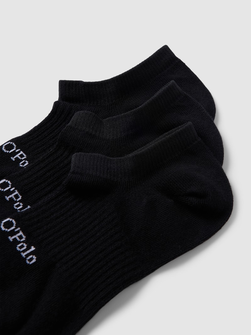 Sneakersocken mit Label-Detail im 3er-Pack Modell 'SASCHA' in schwarz