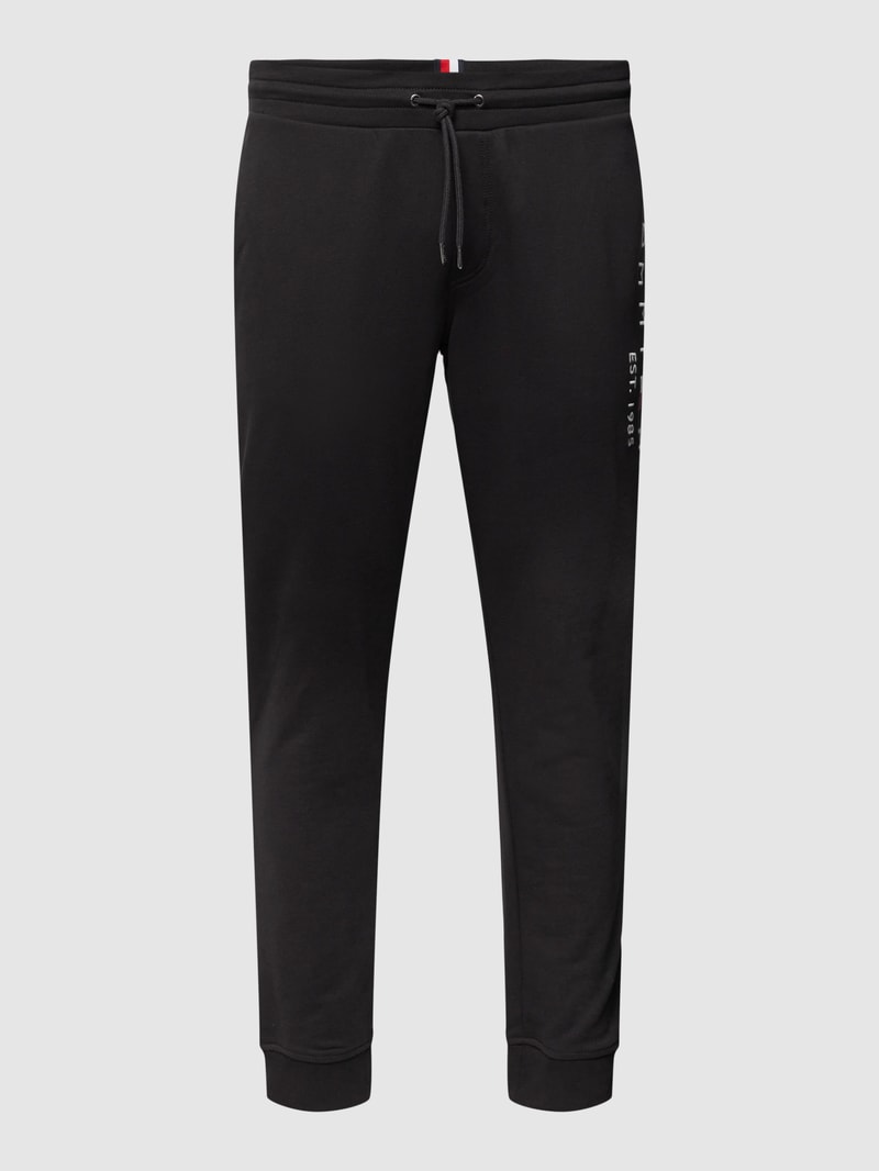 PLUS SIZE Sweatpants mit Logo-Stitching Modell 'TOMMY LOGO' in schwarz