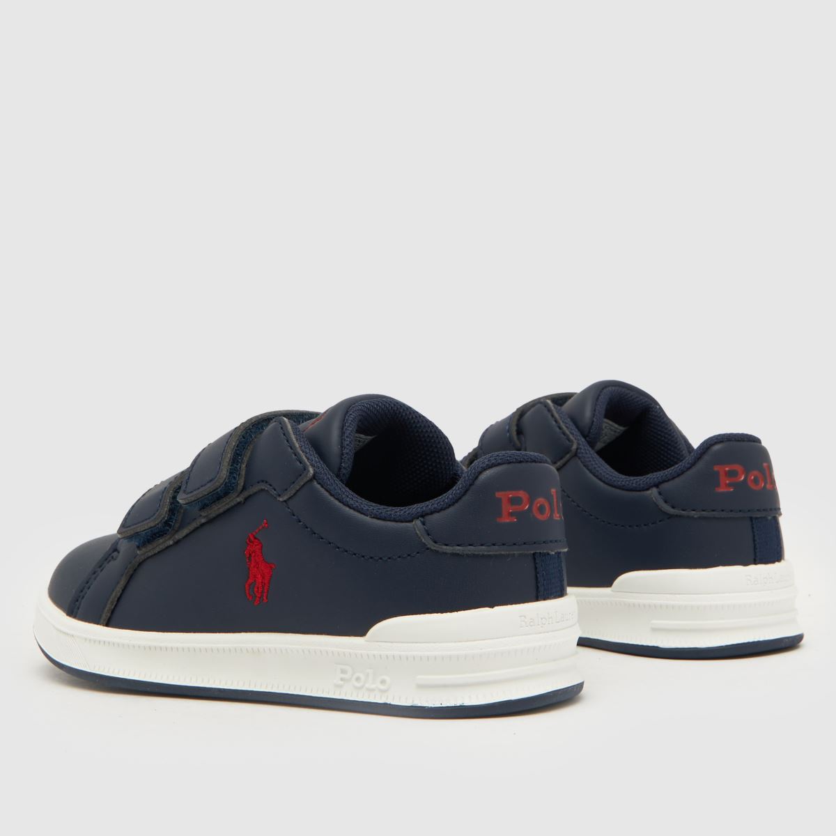 Polo Ralph Lauren marinblå & röda Heritage Court II v Pojkar Småbarnsskor