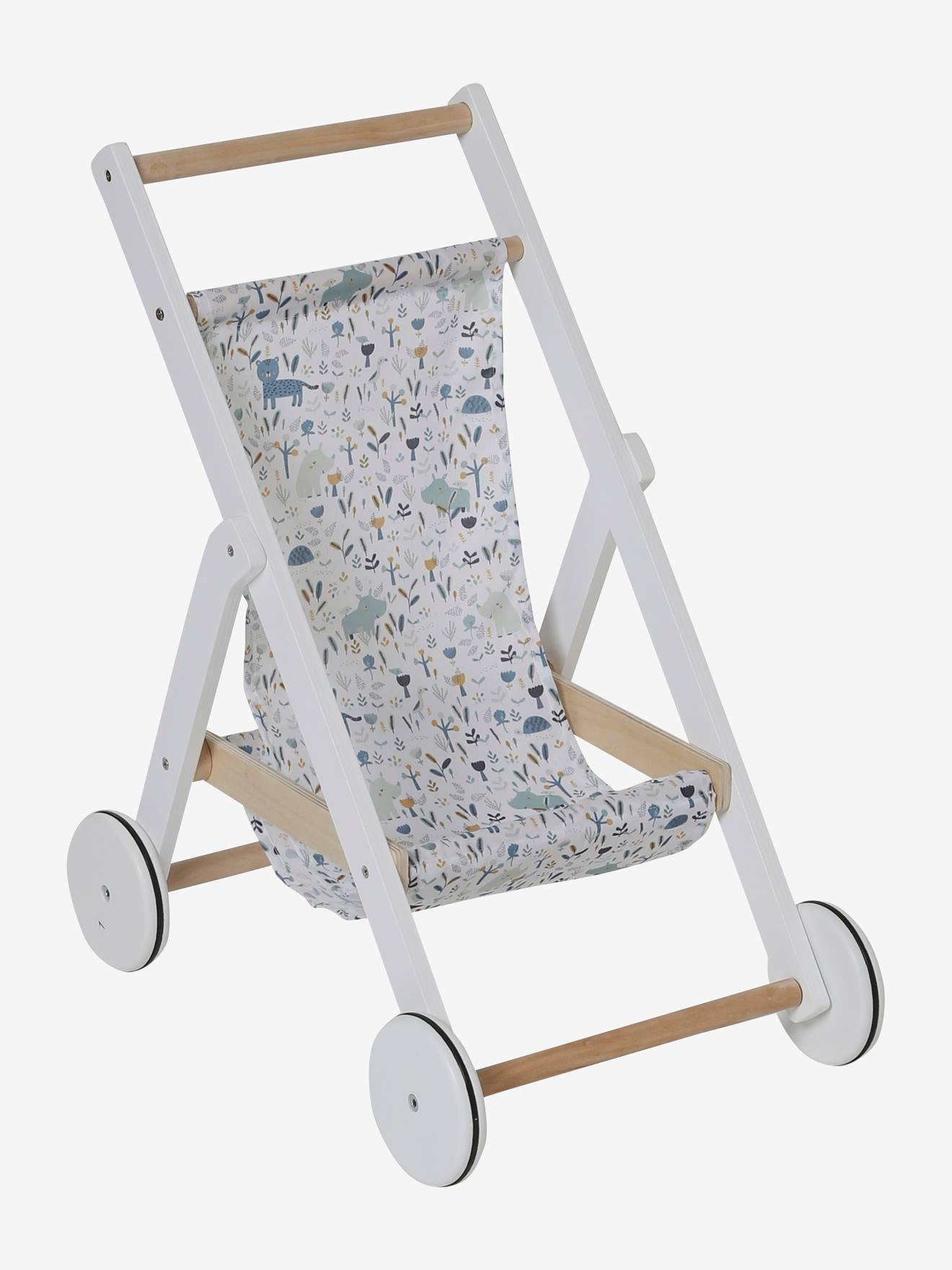 Vertbaudet Puppen-Buggy, Holz FSC - blau