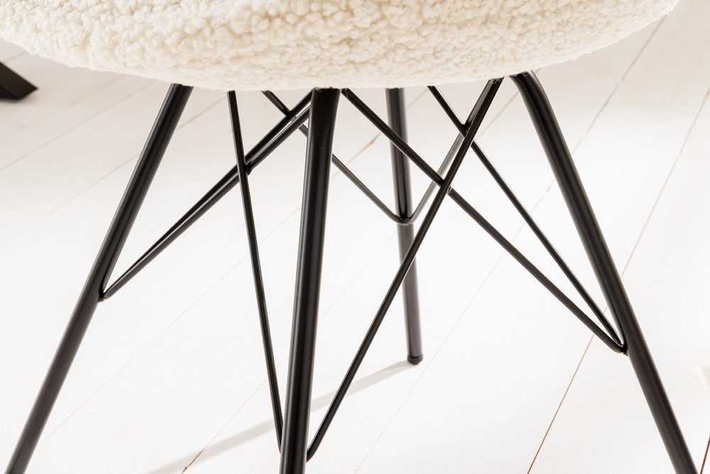 riess-ambiente Stuhl SCANDINAVIA MEISTERSTÜCK creme / schwarz (Einzelartikel, 1 St), Esszimmer · Bouclé · Metall · Modern Design