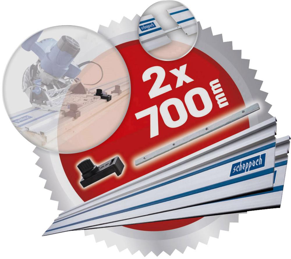 Scheppach 5901802915 PL55 Βυθιζόμενο κυκλικό πριόνι 160 mm + 2 x χάρακες 700 mm + τεμάχιο σύνδεσης