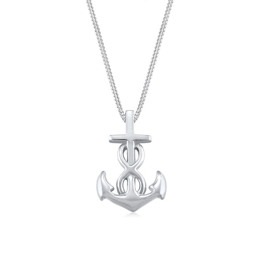 Elli Elli Collier Femme Ancre Symbole Infinité Croix - (925/1000) Argent Bijoux