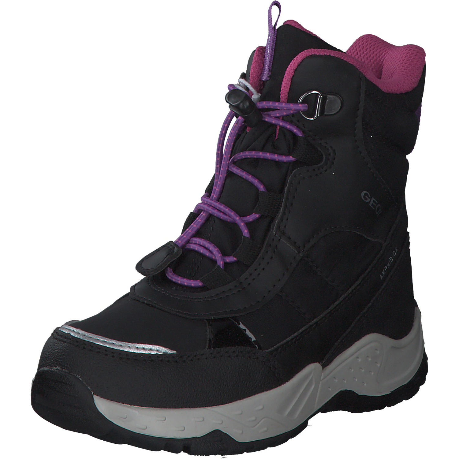 Geox J26FVA, Stiefeletten (Kinder), Kinder, black/fuchsia