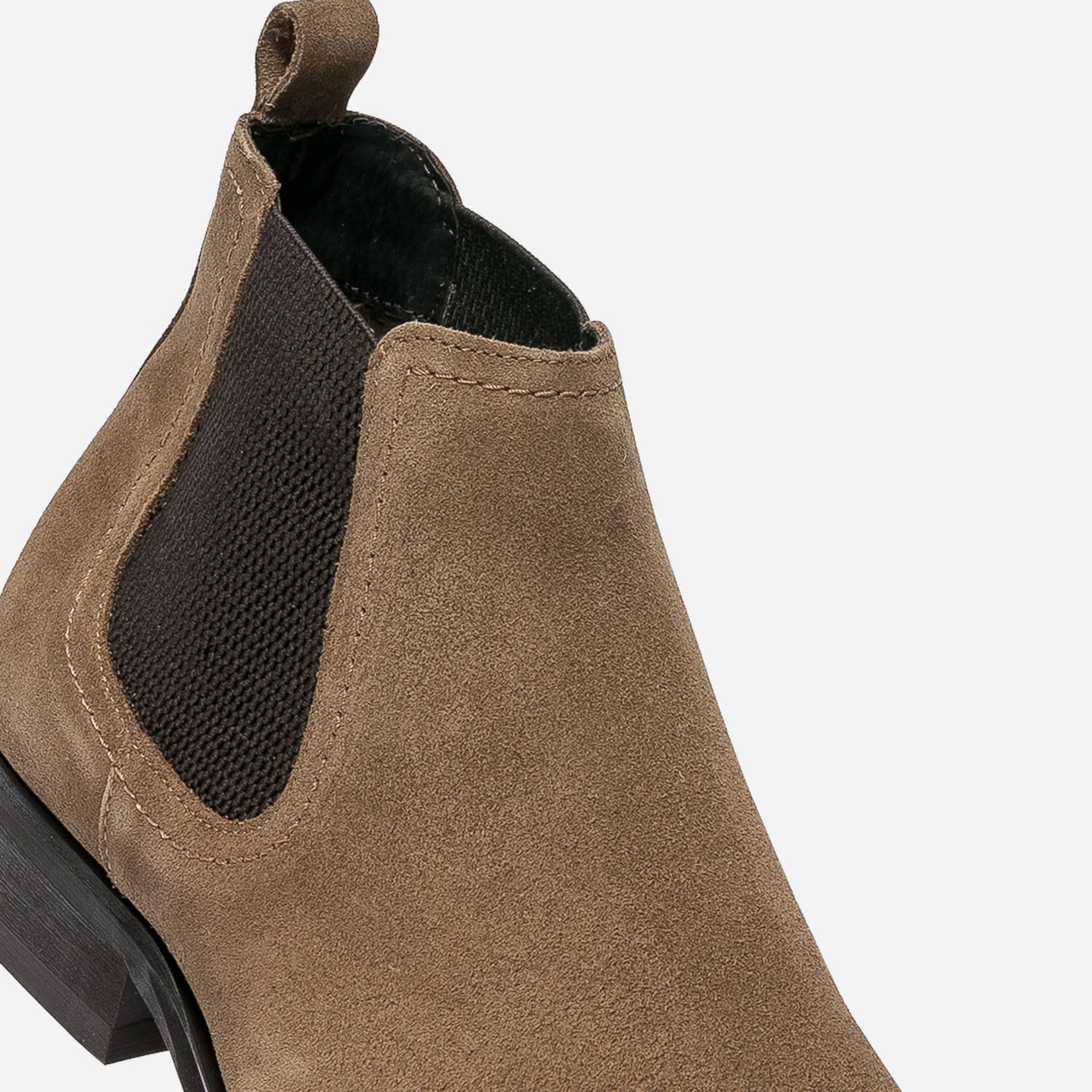 Chelsea boots camel en cuir velours