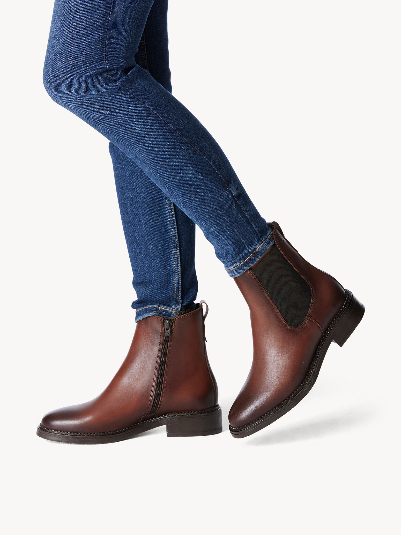 Bottine Chelsea en cuir - marron