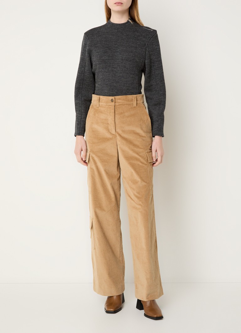 ba&sh Myra fine-knit wool top with zipper detail