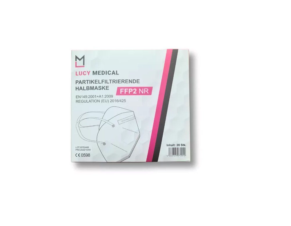 Lucy Medical Gesichtsmaske FFP2 Masken Maske Atemschutzmaske Mundschutz CE zertifiziert 20er Box, 20-tlg.