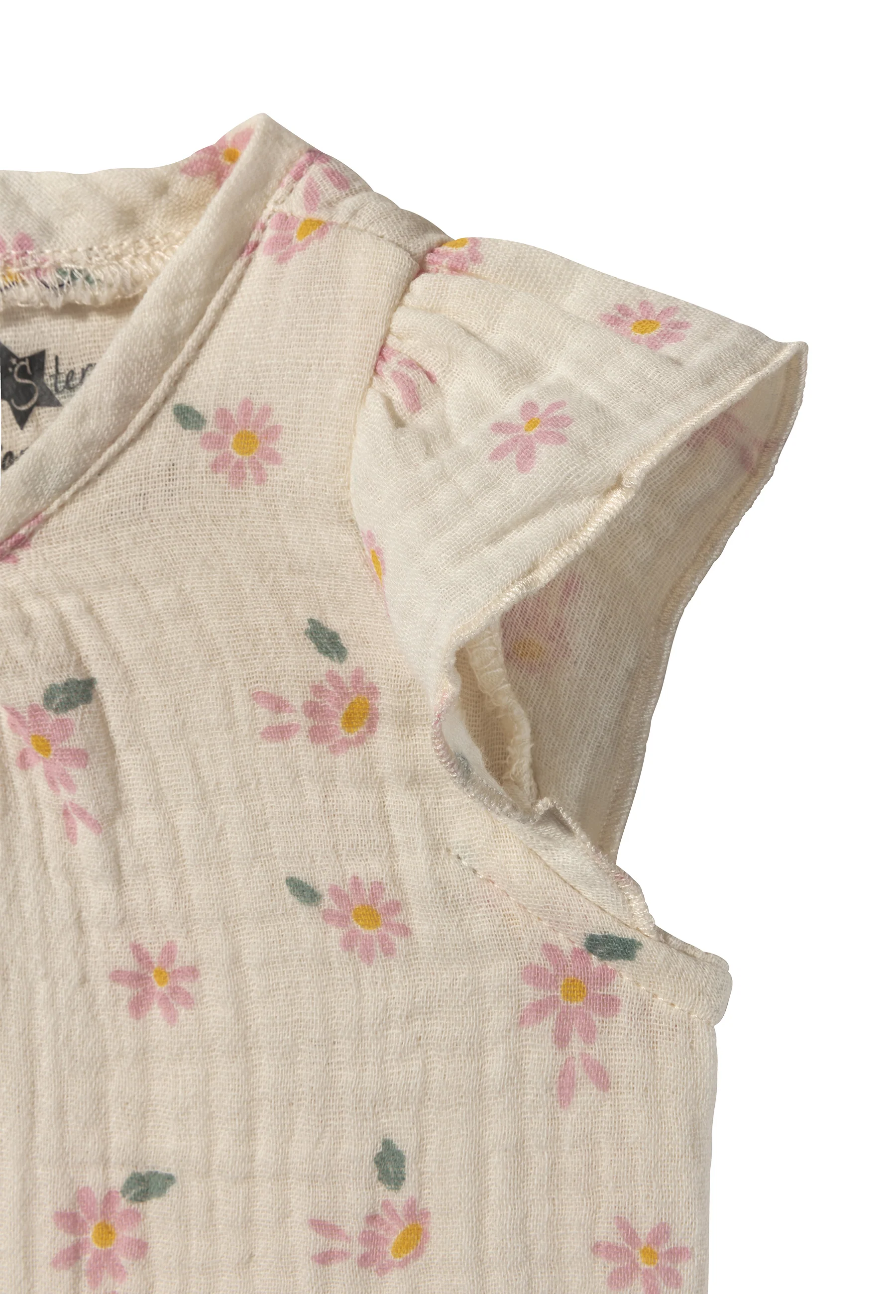 Baby Body bedruckt mit Gänseblümchen in ecru