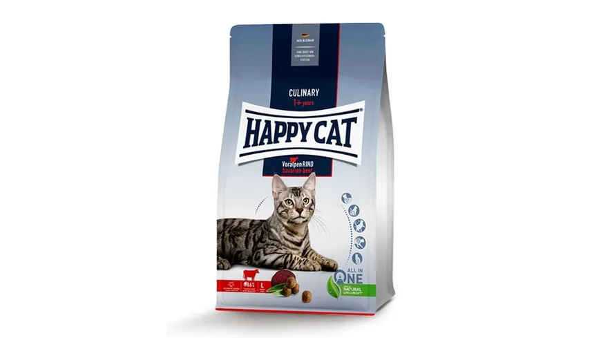 Happy Cat Katzentrockenfutter Culinary Adult Voralpen Rind 1,3kg 1.3 kg