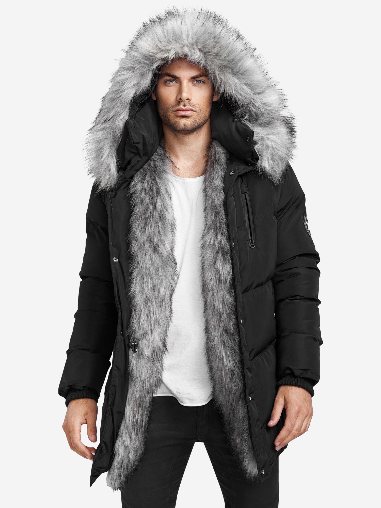 trueprodigy Winterjacke Zayn Stylische Kapuze mit Fellimitat