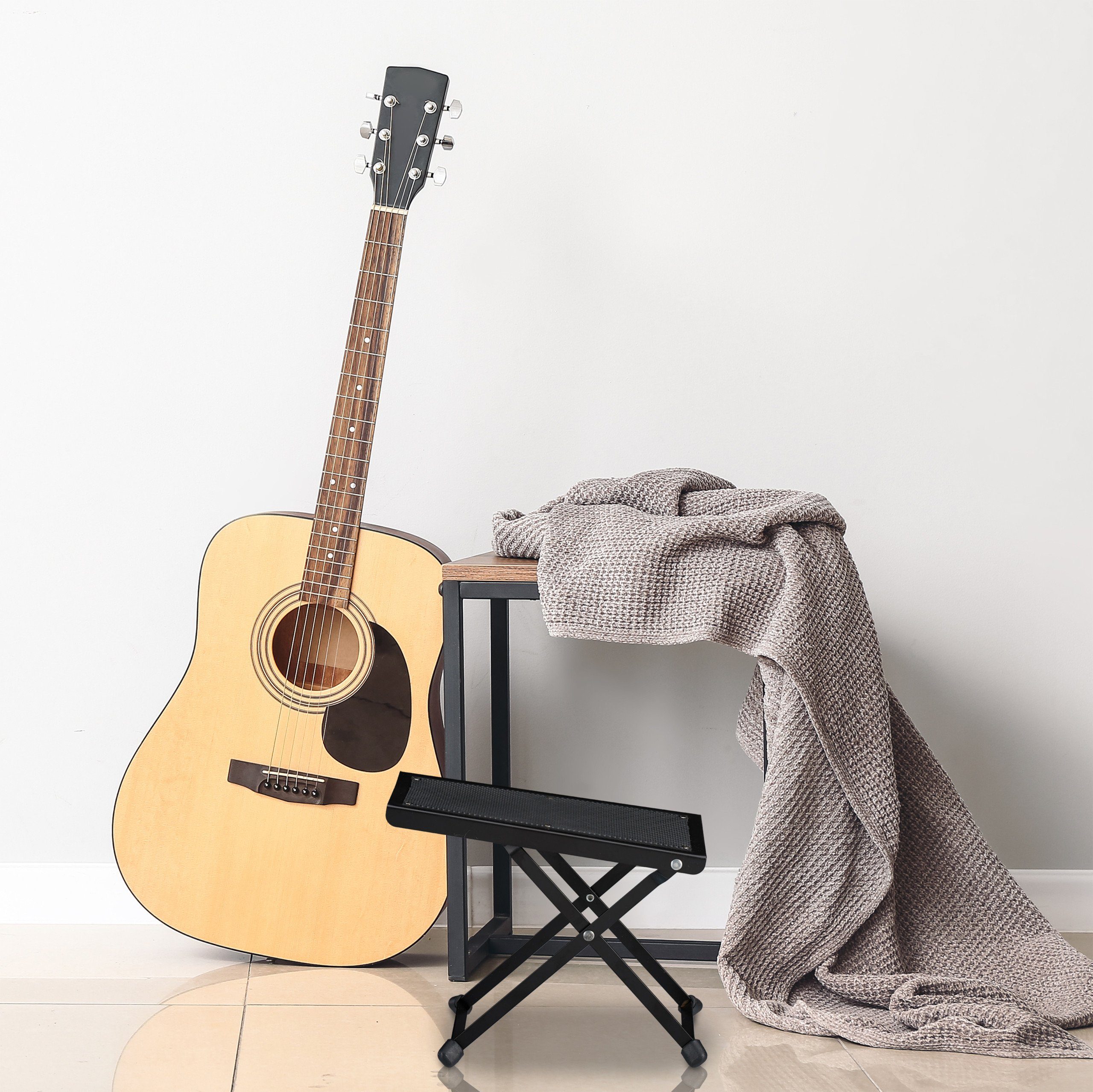 relaxdays Gitarrenständer Fußbank Gitarre